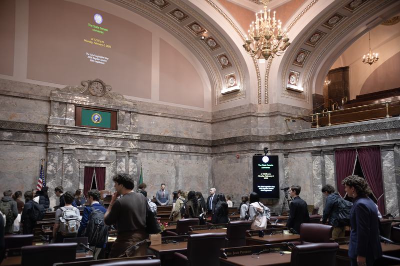 2026 ASWWU Lobby Day, ASWWU Members in WA State Legislative Chamber