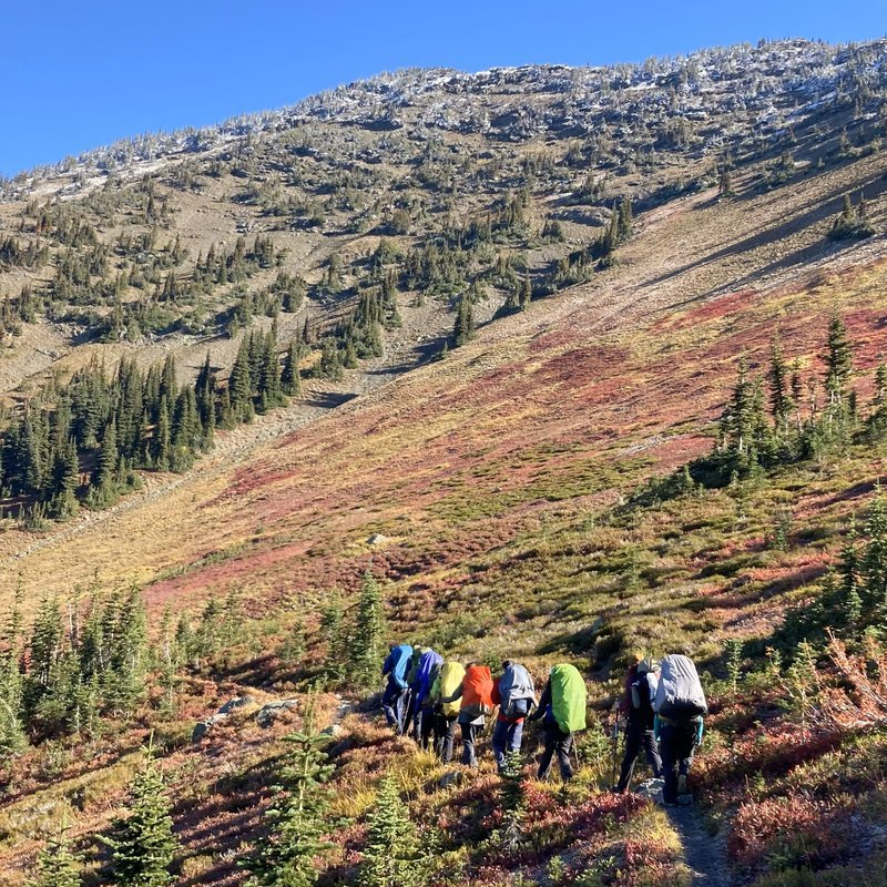 Woot hikers in a field