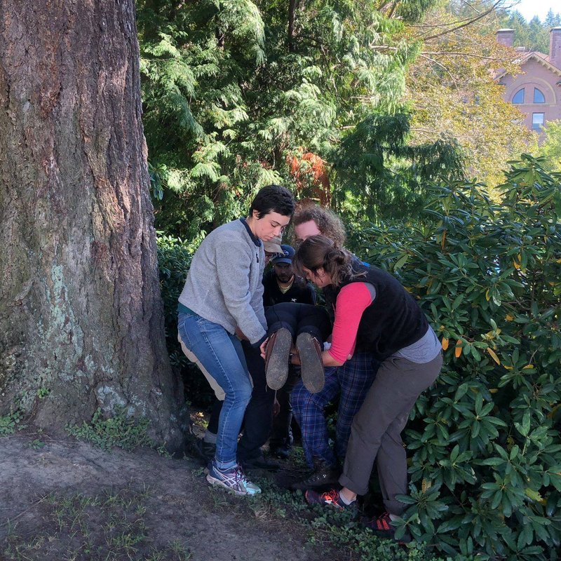 WWU students participate in Wilderness First Aid training.
