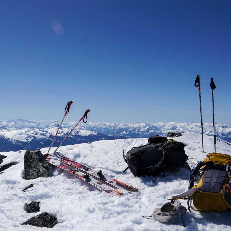 Cross Country Skis on a Mountain