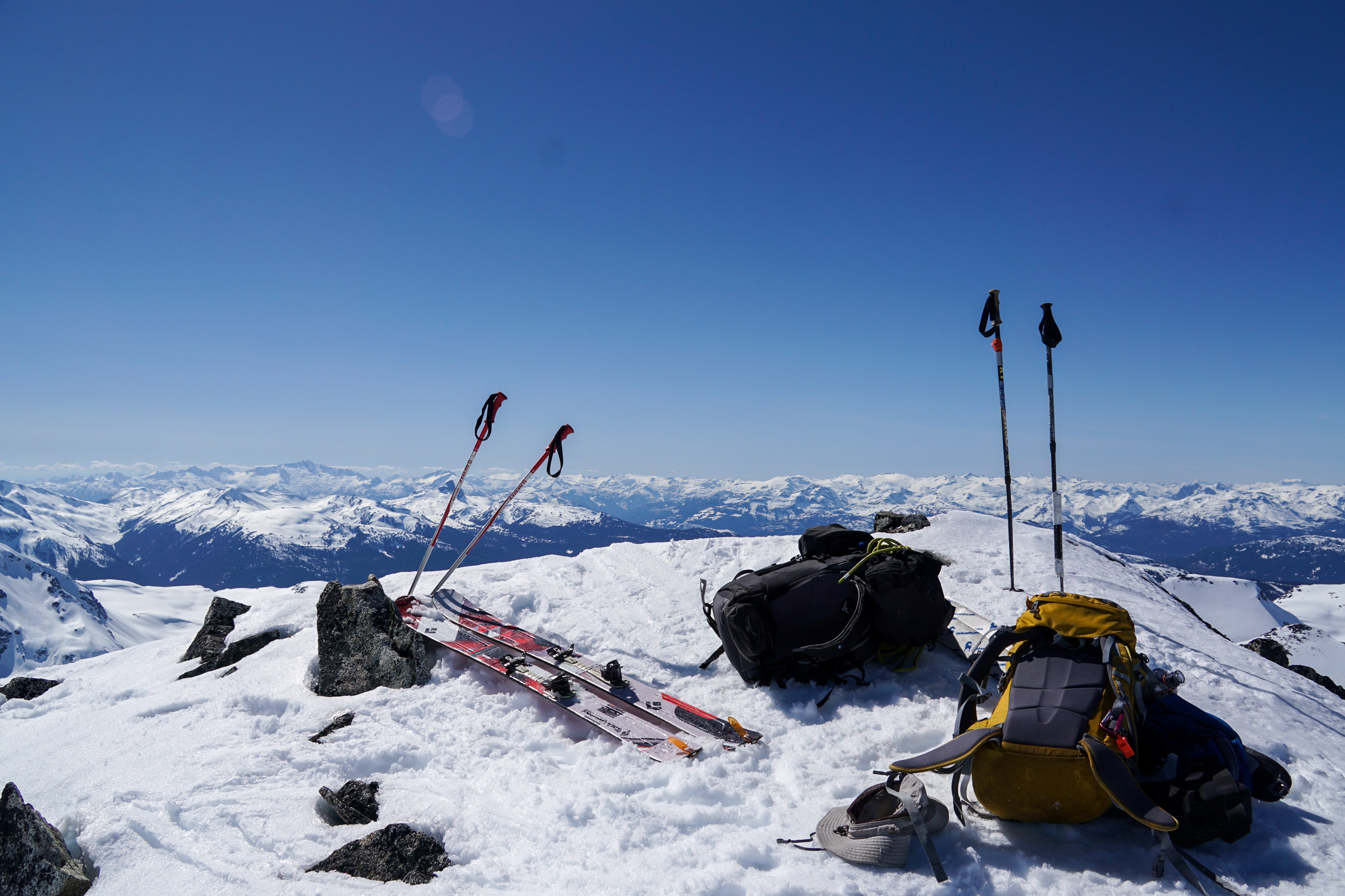 Cross Country Skis on a Mountain