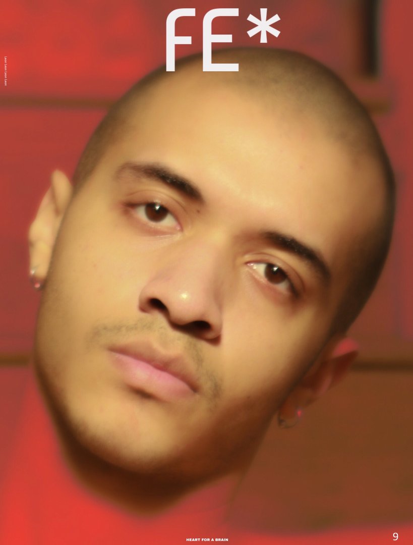 digitally edited photograph of Brandon Santana as the cover of a fake magazine
