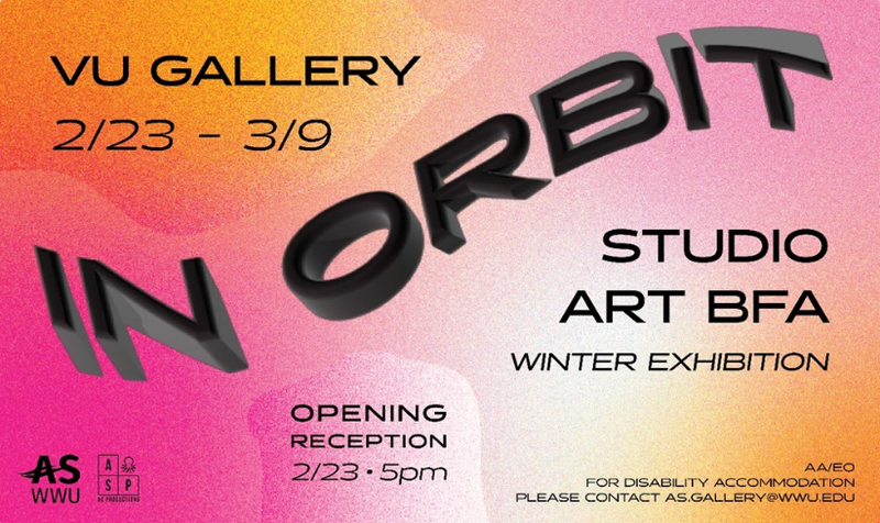 in orbit studio art bfa winter exhibition poster