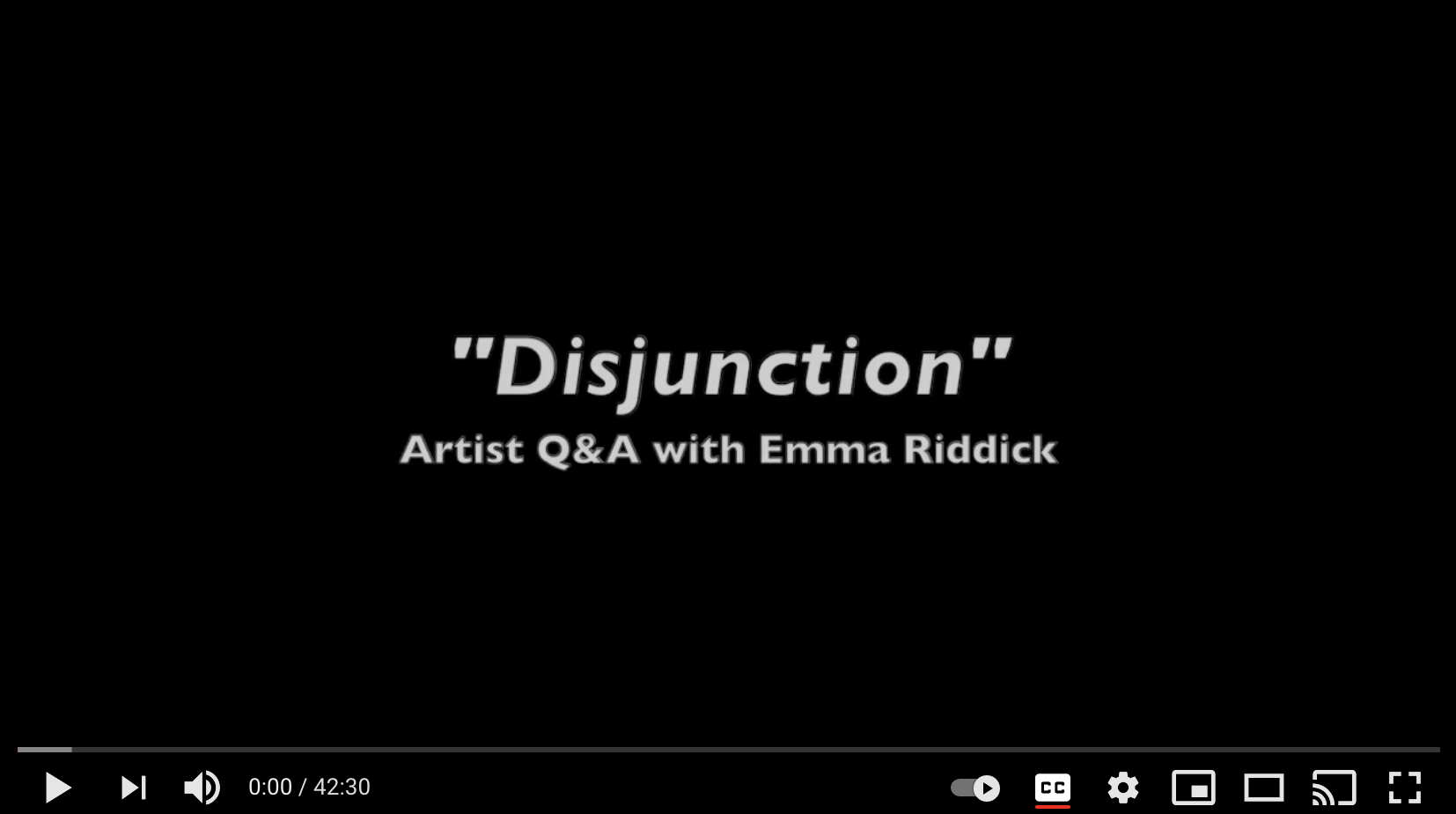 Disjunction Artist Q&A Title Card