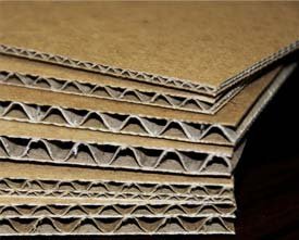 Stack of corrugated cardboard